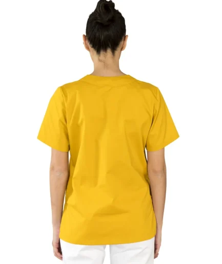 Ženska radna bluza 0076 bijela – stražnji dio medicinske bluze kratkih rukava